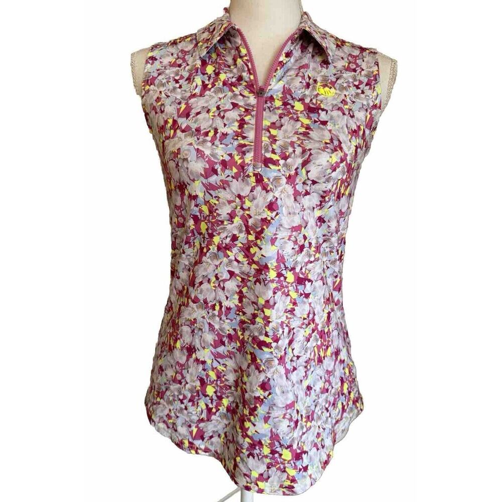 Jofit Sleeveless Floral Tank, NWT, 1/4 Zip, Womens XS, Golf Polo Shirt